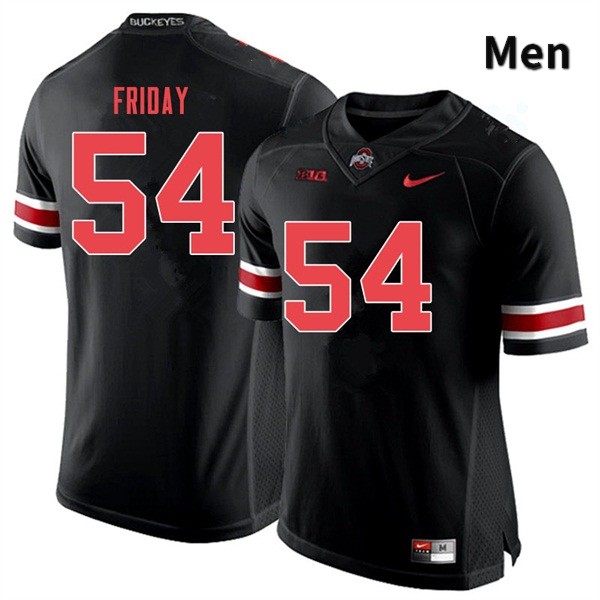 Ohio State Buckeyes Tyler Friday Men's #54 Blackout Authentic Stitched College Football Jersey